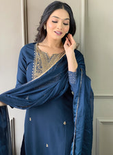 Blue Colour Office Work Salwar Suit